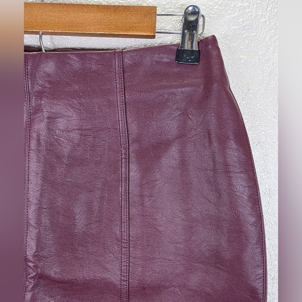 Jolt Nordstrom Faux Vegan Leather Burgundy Mini Elegant Burgundy Leather Skirt 7 - Picture 6 of 16